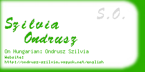 szilvia ondrusz business card